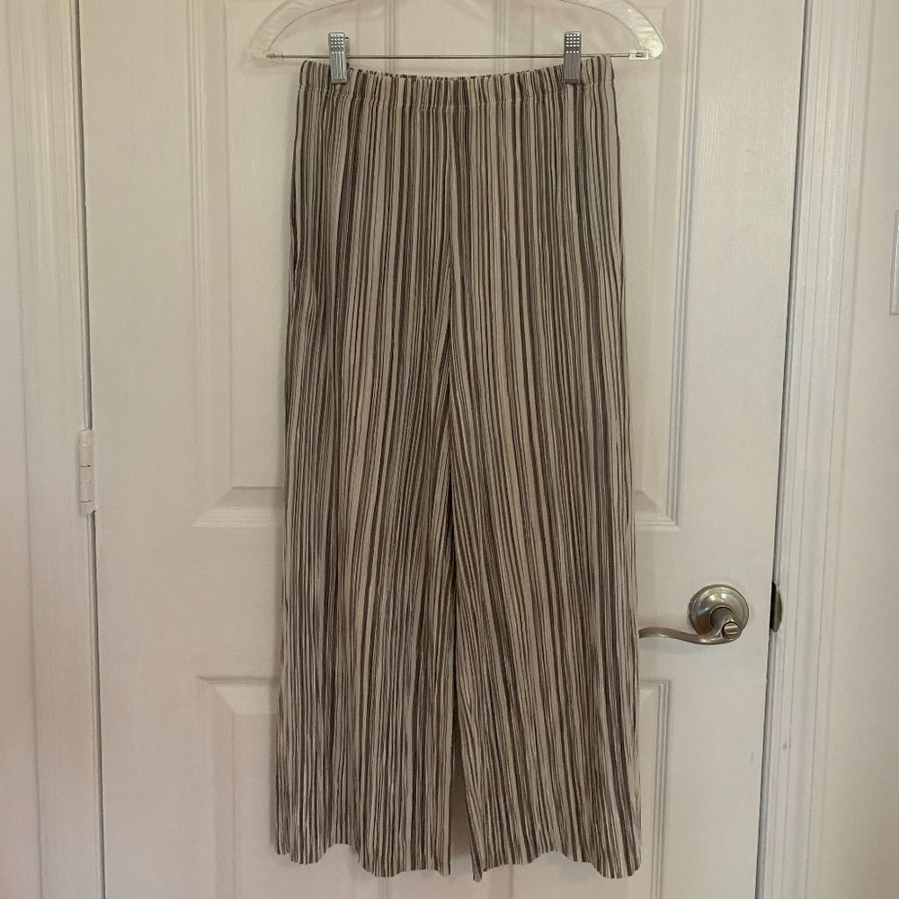 Stripe, pleat, Stretchy, sheen Topshop trousers